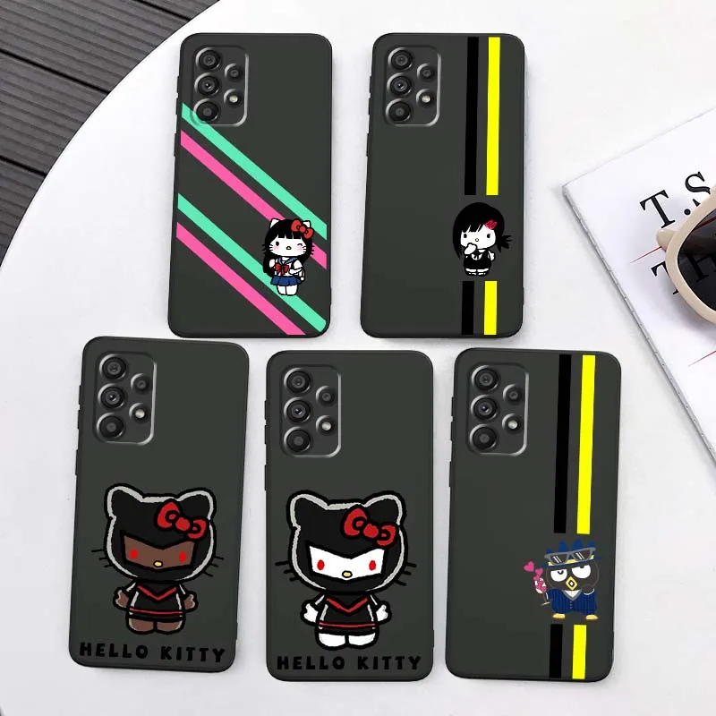 

Sanrio Hello Kitty Cool Art For Samsung A73 A72 A71 A55 A54 A53 A52 A51 A13 A22 A16 A15 A05s A14 A05 A06 5G Black Phone Case
