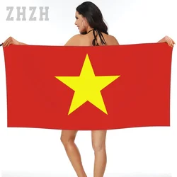 More Design Vietnam Flag Emblem Bath Towel Quick dry Microfiber Absorbing Soft Water Breathable Beach Swimming Bathroom