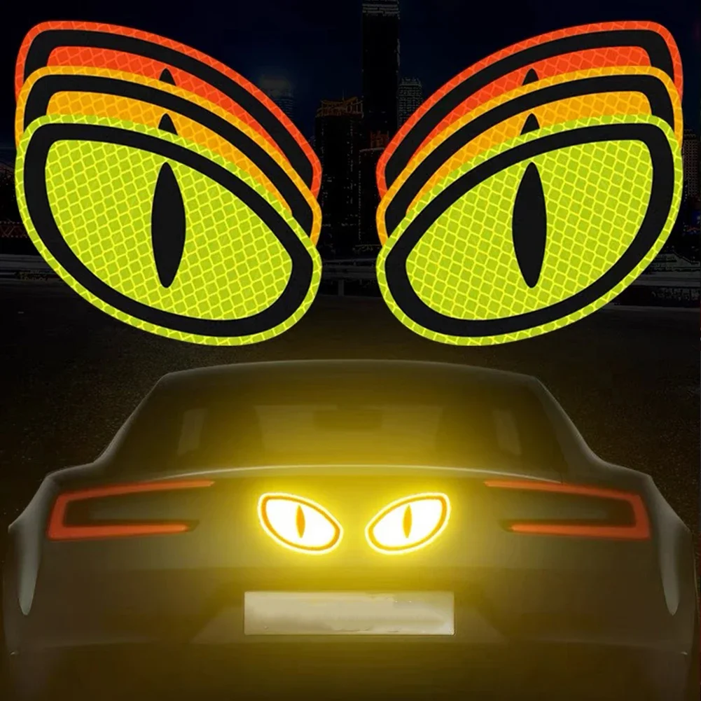 Warning Car Reflective Safety Tape Sticker Cat-eye Reflective Sticker 2Pcs Car Sticker Reflective Strips Auto Truck Motorcycle