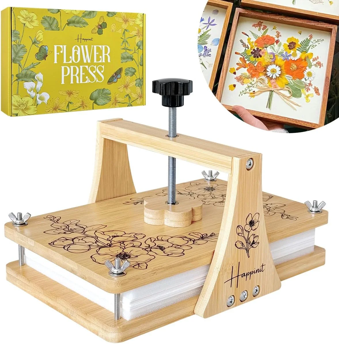 

Large Flower Press Kit - 6 Layers 11" x7" Even Pressure for DIY Arts, Pressing for Adults, Dried Plant Preservation for Craft Lo