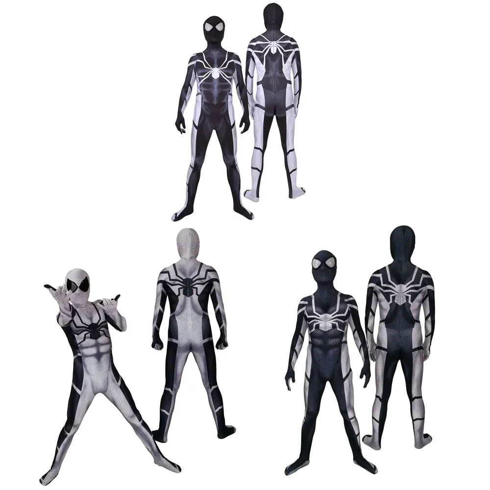 Halloween Adults/Kids Invisible Future Foundation Spiderman Costume Zentai Bodysuit Man Superhero Cosplay Jumpsuit