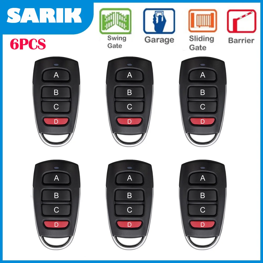 

6PCS universal garage door control 433 mhz remote control 4 buttons self-copy gate opeaner