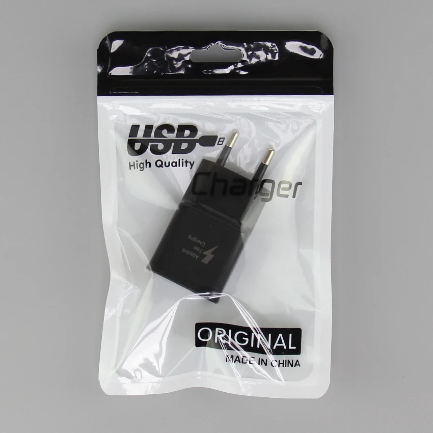 1000pcs 10.8*16.7cm Clear Transparent Plastic Poly Bags Resealable Retail Package Bag for Cell Phone USB Cable Wall Charger