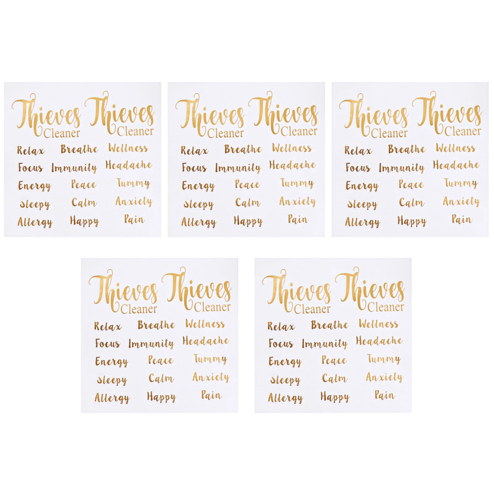 5 Sheets Oil Bottle Labels for Essential Oils Alphabet Stickers Gift Tag Glass Roller Letter