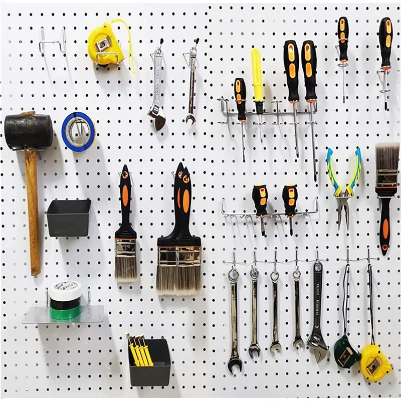 114/140PCS Pegboard Hook Set Metal Pegboard Hooks Organizer Assortment Kit Peg Locks Hanging Hook for Garage Workshop Shop