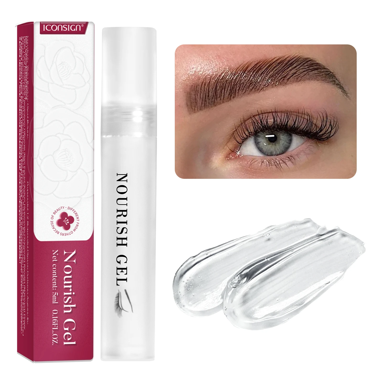 ICONSIGN, Nourish Gel Wimpern-Lifting-Set, nährend und formend, schützt empfindliche Haut, transparentes Kühlgel, Make-up-Tools