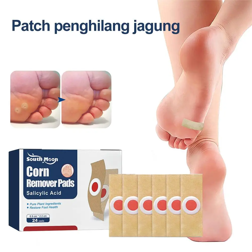 24Pcs Foot Toe Corn And Callus Removers Pads Self-Stick Adhesive Foot Cushion Corn Callus Remover Cushions Foot Care Patches