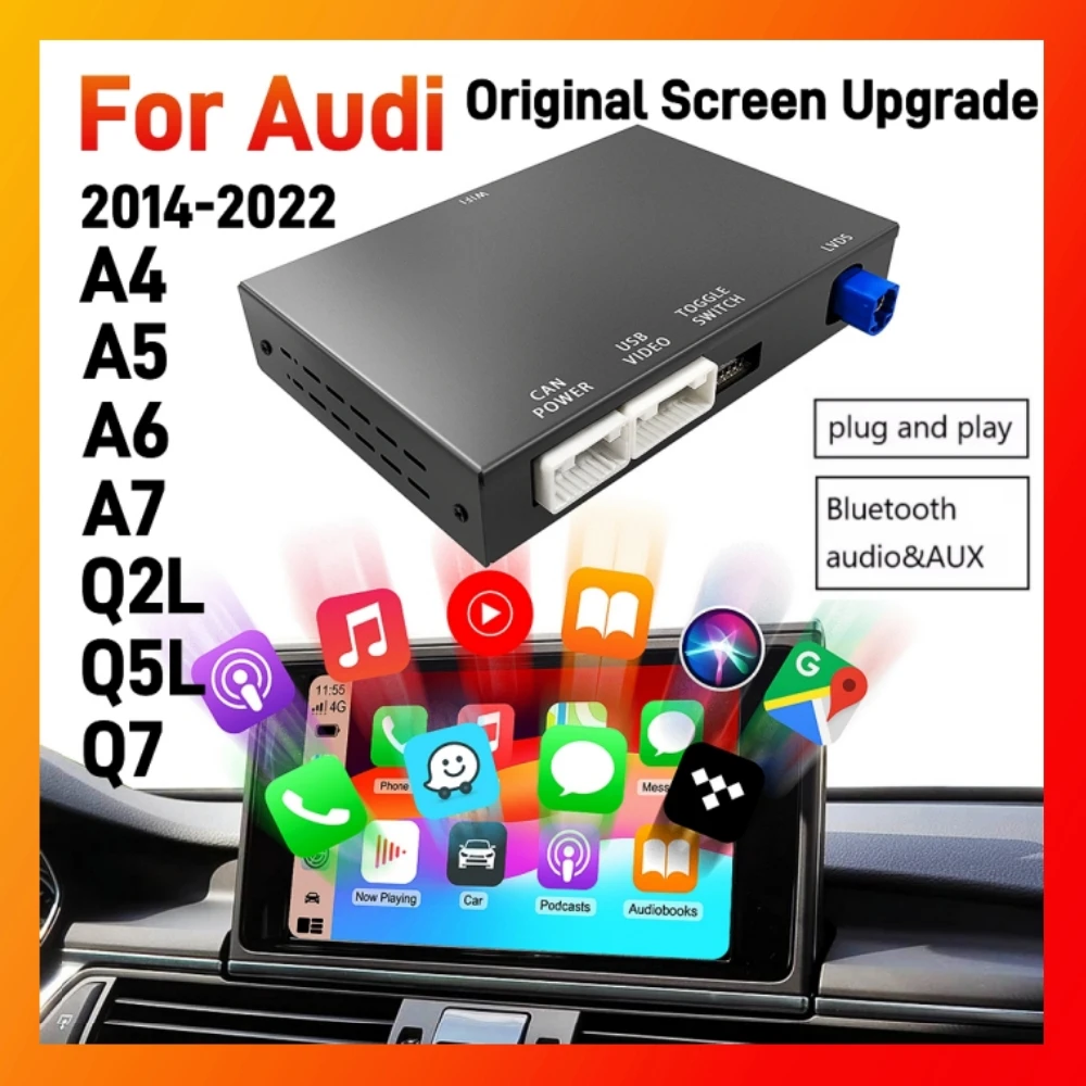 ANYFAR For Audi A3 A4 A5 A6 A7 Q2 Q5L Q7 MIB Wireless Carplay Android Auto Interface Box Car Play AirPlay Mirror Link Box Video