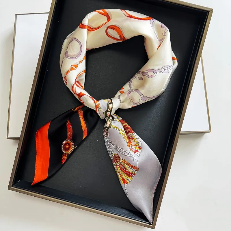 Luxury Silk Scarves 70*70cm Silk Square Scarf Women Soft Satin Hairband Neckerchief Office Neck Tie Headband Foulard Ribbons