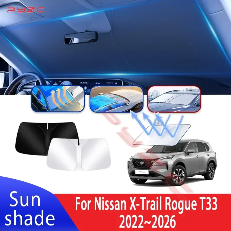 

Автомобильный солнцезащитный козырек для Nissan X-Trail Rogue T33 2022 ~ 2026 2024 MK4, авто солнцезащитный козырек на лобовое стекло, теплоизоляция, летние аксессуары