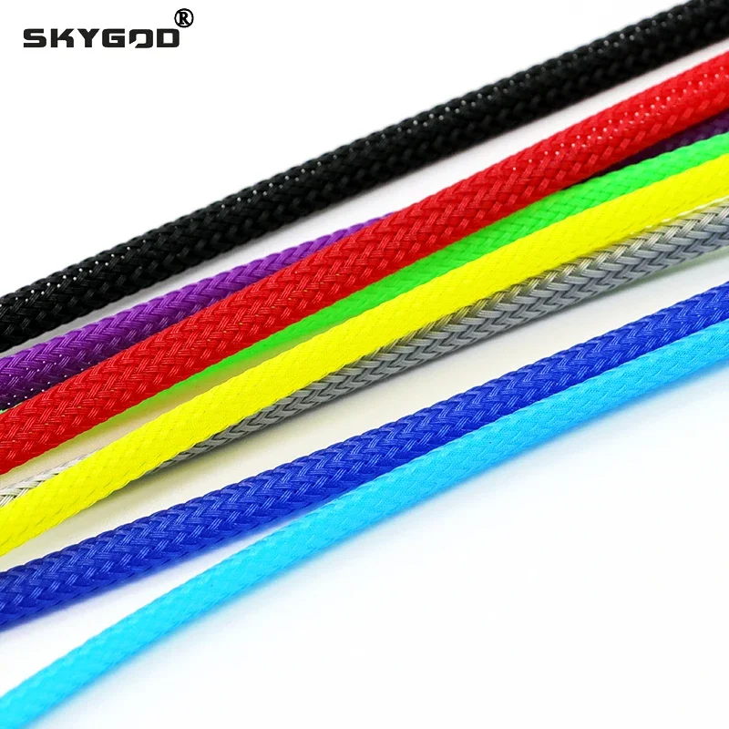 

1~50M PET Expandable Cable Sleeve 4mm Tight Braided High Density Hardness Insulate Line Protect Sleeving Wire Wrap Gland Sheath