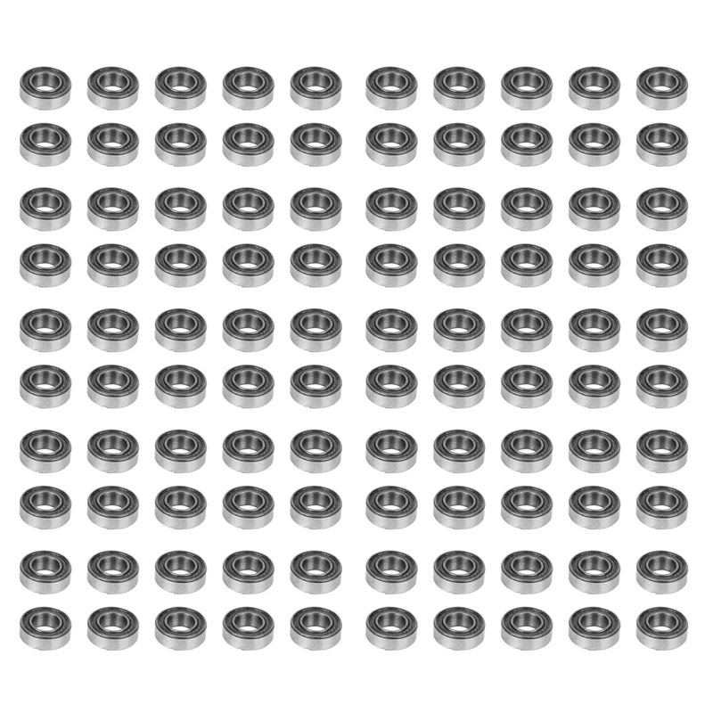 

100Pcs Miniature Rubber Sealed Metal Shielded Metric Radial Ball Bearing, MR126 ZZ 6 X 12 X 4MM