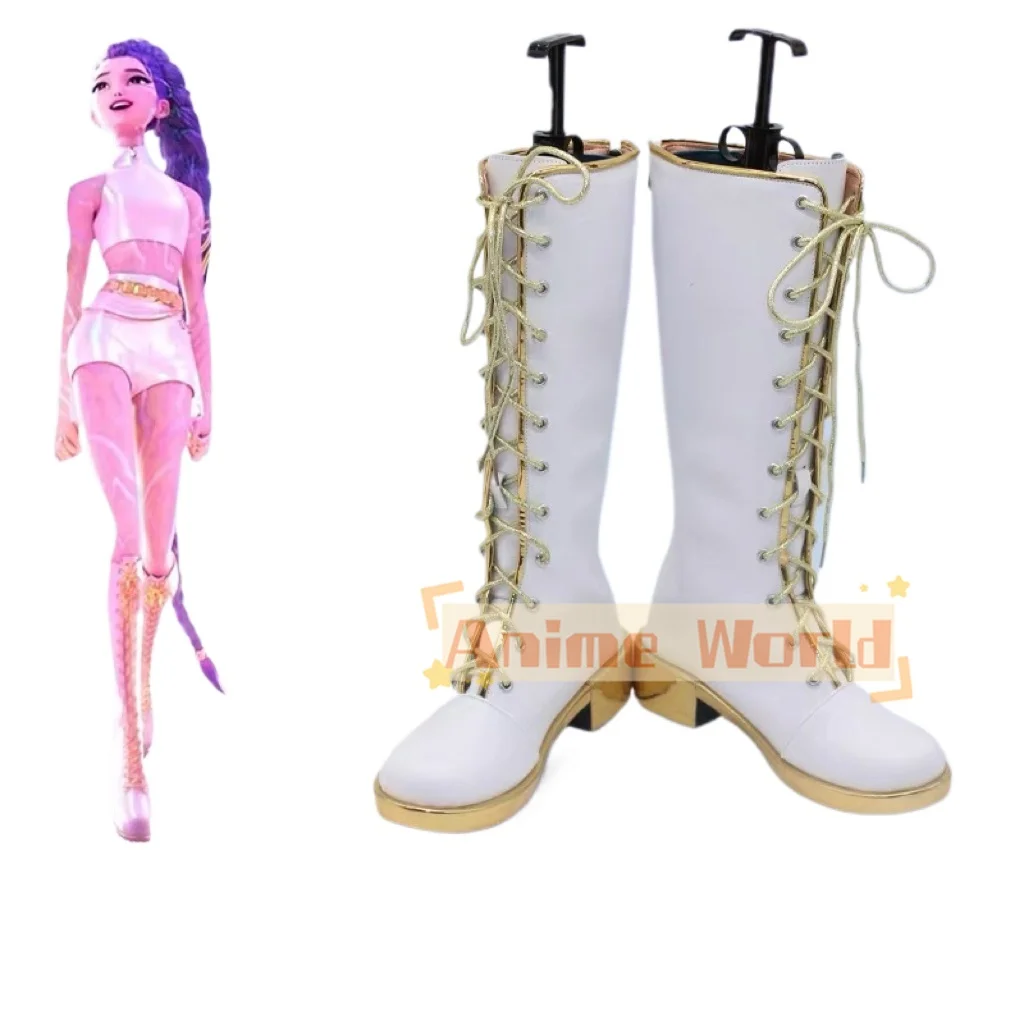 Children Adult Boys Girls Kids Kpop Rumi Zoey Mira Cosplay Boots White Leather Shoes Halloween Carnival Party Role Playing