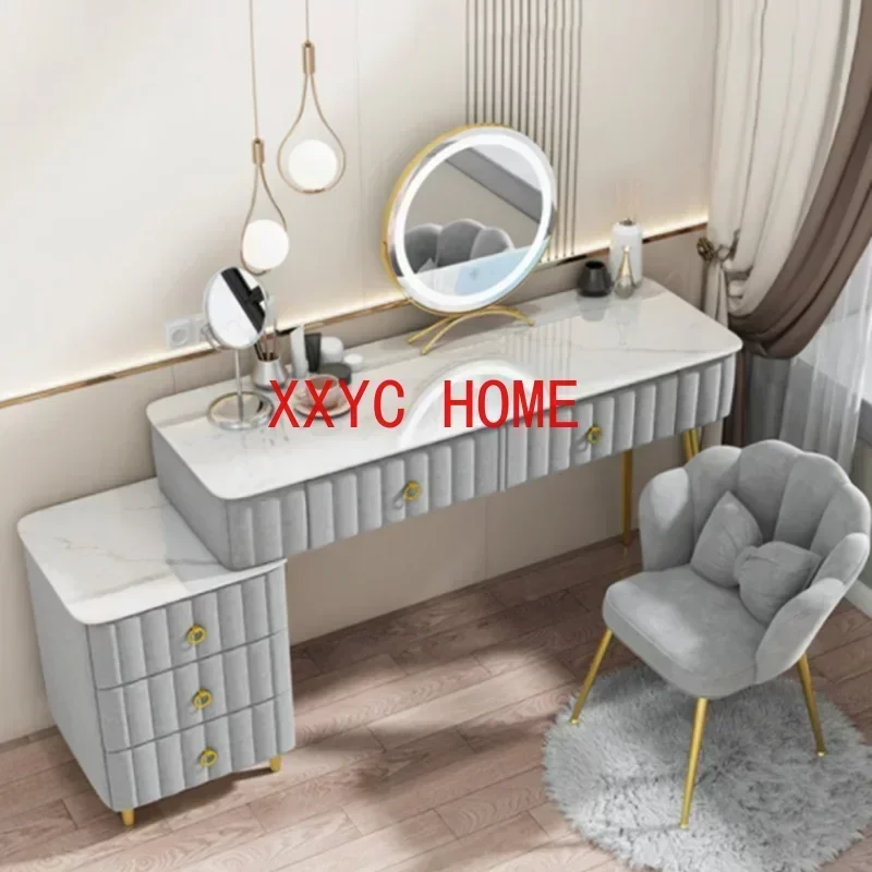 Dressing Makeup Drawer Led Woman Table Nordic Makeup Mirror Coiffeuses Chambre Home Furniture