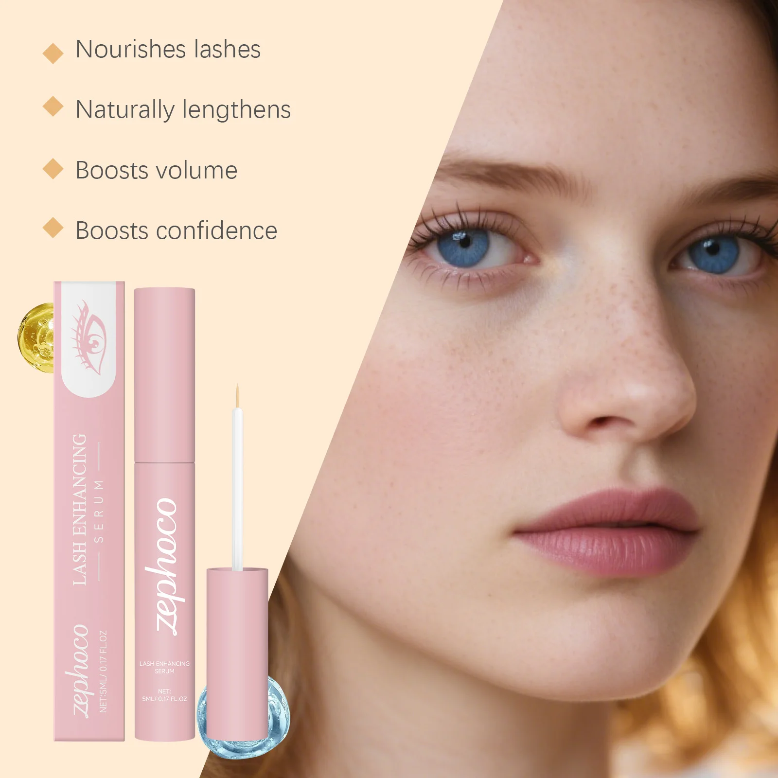 Siero per l'aumento delle ciglia Allunga Addensare Ciglia Riparazione Rafforzare Curling Cura degli occhi Ascensore Essenza per la crescita delle ciglia Prodotto per gli occhi