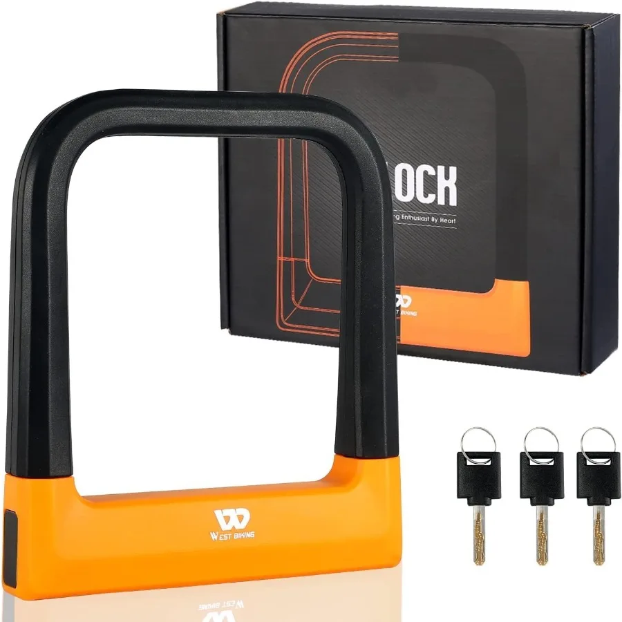 

Heavy Duty AntiTheft Bicycle U Lock with 3 Keys 18.76mm Thick Black Finish 5.32 in Width Inside Dimension Ideal for Urban Commu