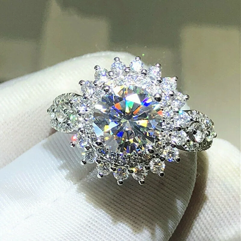 Fashion Jewelry for Women Moissanite Rings for Women Wedding Band Elegant Female Birthday Party Accessories Gift for Girlfriend