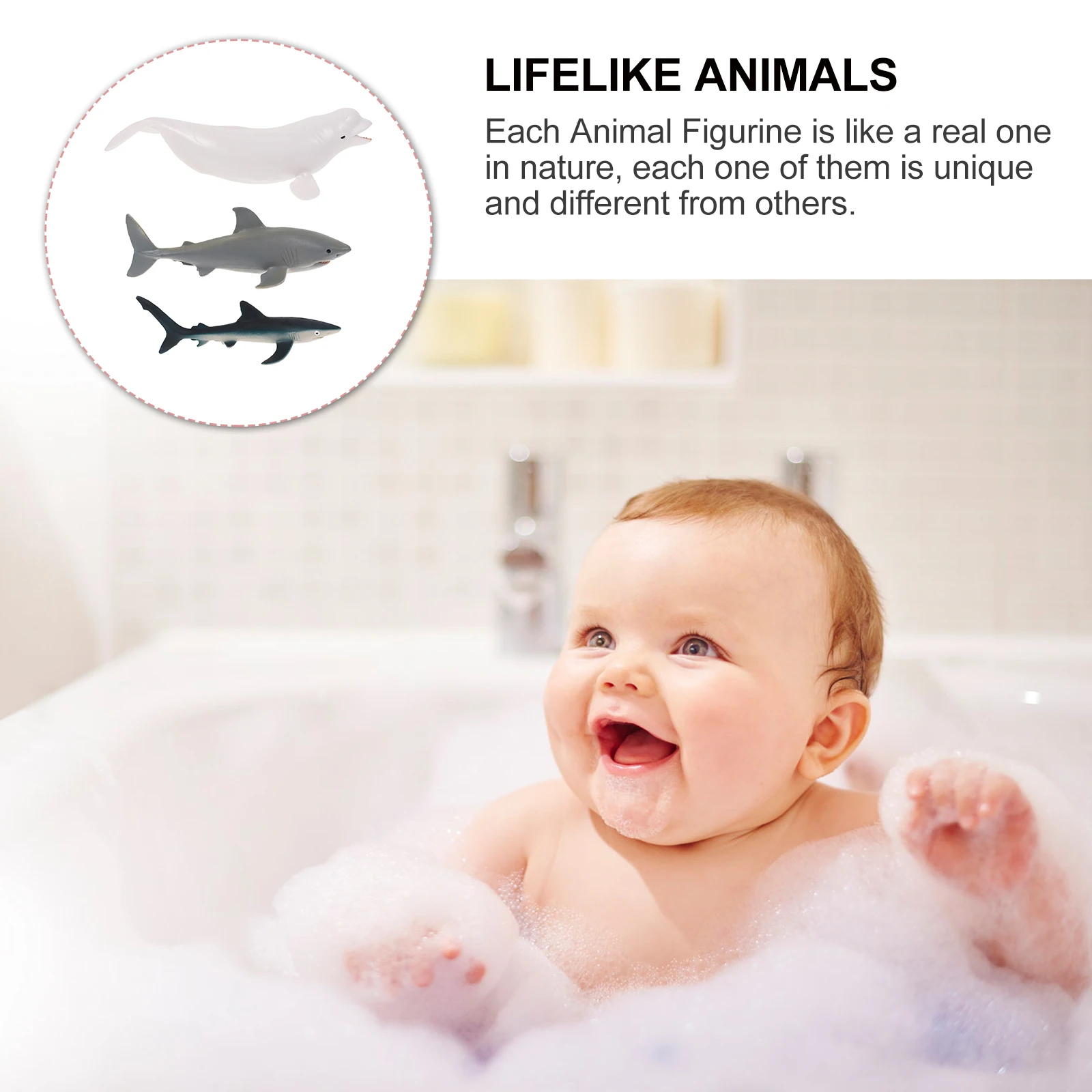 

3 Pcs Sea Life Statue Shark Figurines for Kids Ocean Animals Figures Creature Lifelike Fish Miniatures Creatures Toys Sharks