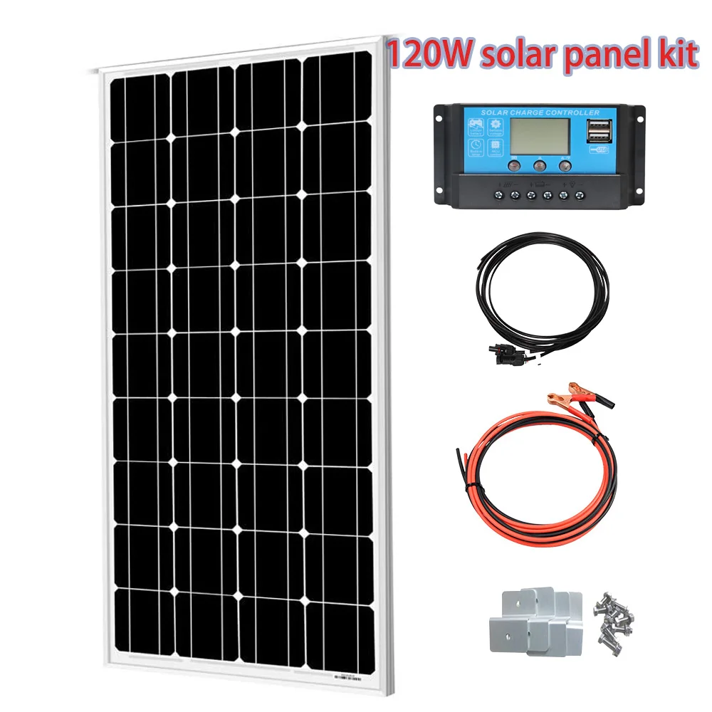 

BOGUANG Glass Solar panel kit 12V 120W Solar Panels 240W module Rigid glass Aluminum frame for 12v or 24V battery power charger