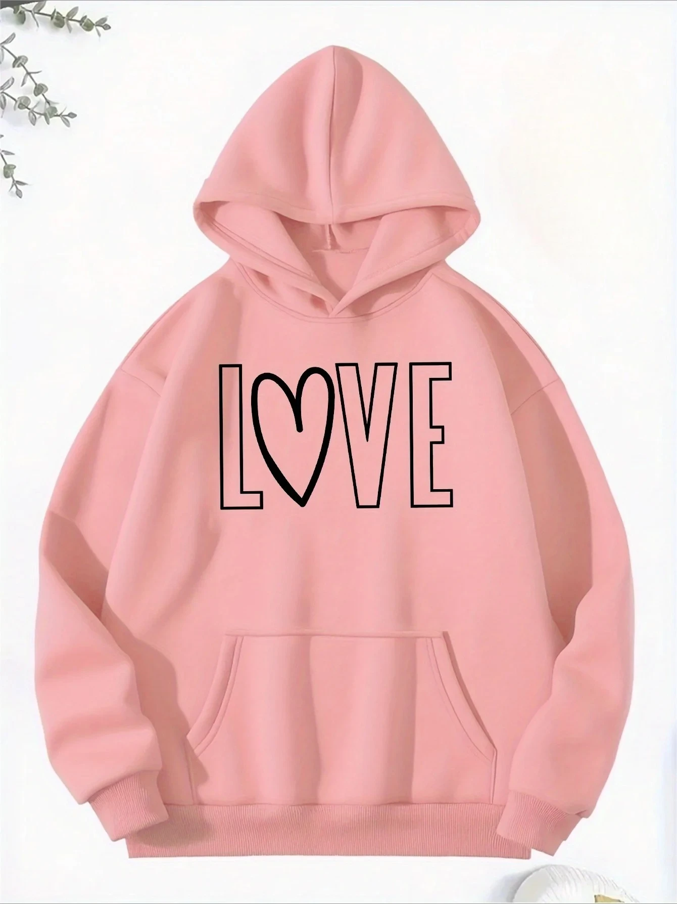 

Женская комфортная толстовка с принтом сердца «LOVE», повседневная толстовка с капюшоном на шнурке, повседневная толстовка с графическим рисунком, модный индивидуальный топ Y2K