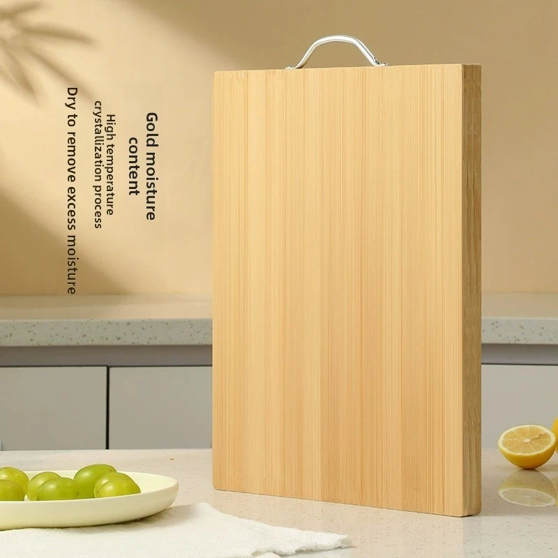 Natural Bamboo Cutting Board Anti Mold Antibacterial Kitchen Chopping Board With Metal Hanging Handle