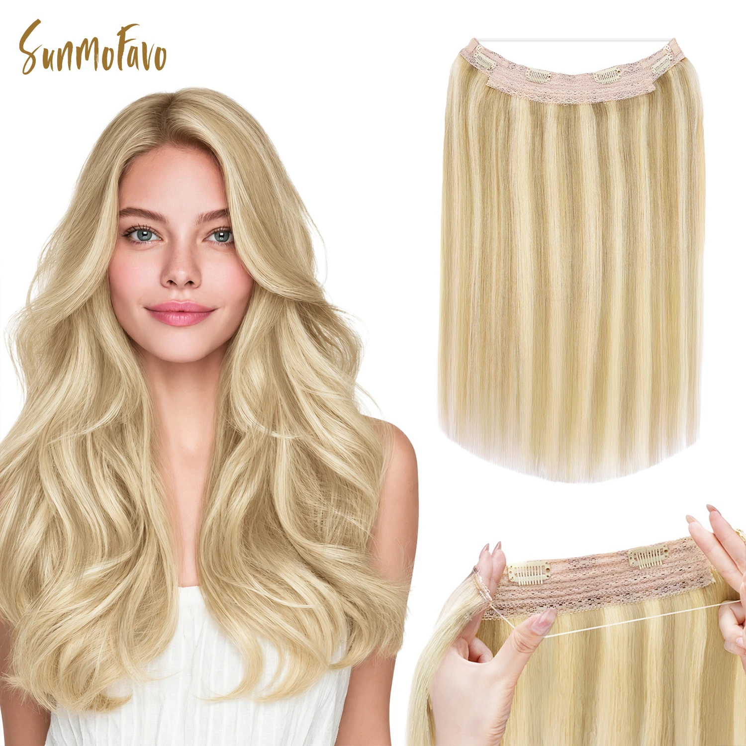 Tippet Line - ซันโมฟาโว แฮร์พีชแบบไร้รอยต่อ ไฮโลแฮร์ 100% เรมี่ แฮร์