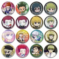 Anime Cartoon Killua Kurapika Gon Freecss Hisoka Enamel Pins Funny Hunter × Hunter Brooches Round Button Badge Pin for Backpack