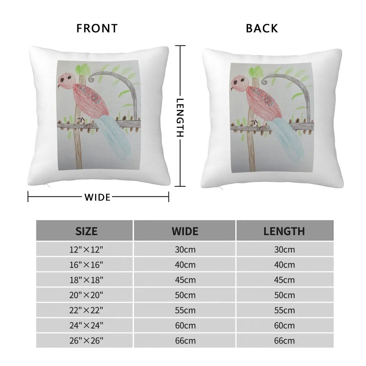 Crimson Rosella Parrot Square Pillowcase Polyester Linen Velvet Pattern Zip Decor Car Cushion Cover 18