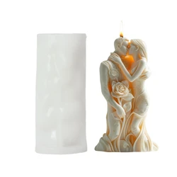 2024 Lovers Embrace Candles Silicone Mold Flowers Roses Couple Concrete Resin Mould Men Women Embrace Gypsum Molds Wedding Decor