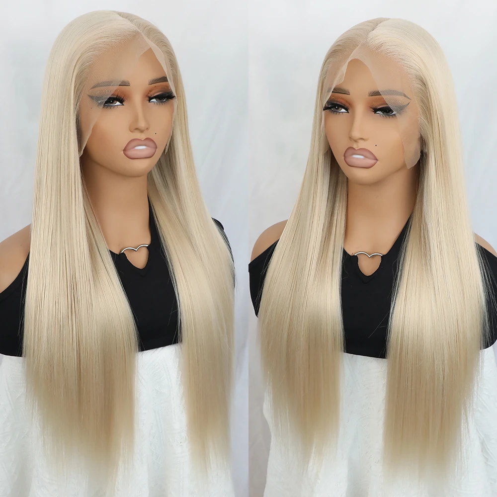 

Парик Apolaurel Ash блонд синтетический со шнуровкой спереди 13x6, длинный шелковистый прямой парик, натуральные волосы для косплея, для ежедневного использования