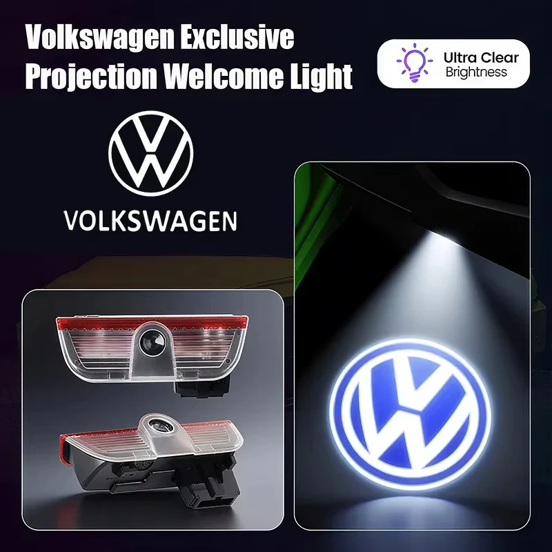 2 For VW Passat B6 B7 B8 B9 Touareg Golf 5 6 7 GTI R Jetta MK6 MK7 LED Car Door Projector Welcome Ghost Shadow Light Accessories