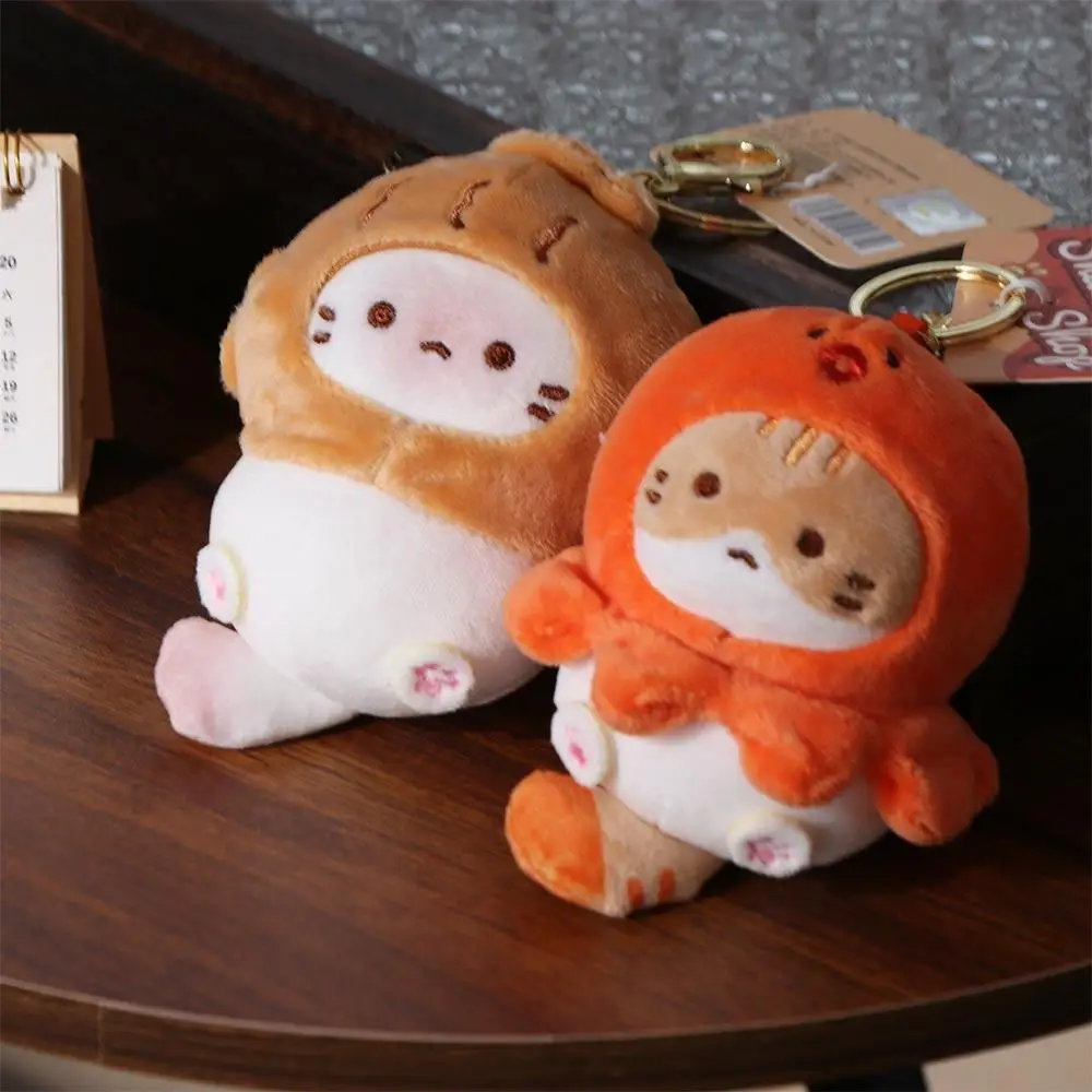 อาหารขนาดเล็ก House Series Toast Cat จี้ตุ๊กตา Toast สไตล์ Caramel Toast Caramel Toast Cat Plush พวงกุญแจกุ้งทอด