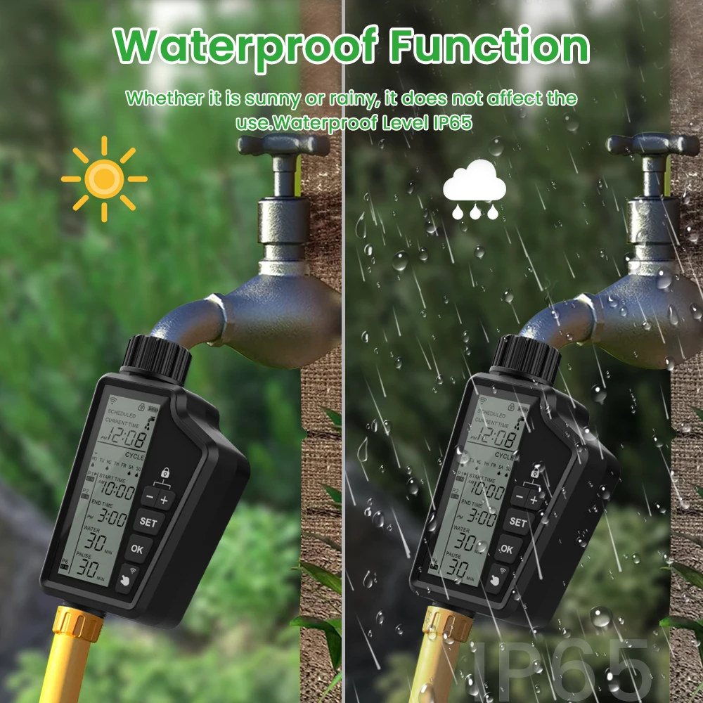 AVATTO Smart Garden Valve Digital Water Timer Programmable Tap Hose Sprinkler Controller Waterproof Auto Irrigation