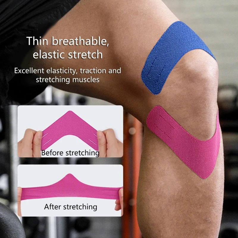 1Bag V Shaped Kinesiology Tape Elastic Athletic Tape Supports & Protects Muscles,Knees,Shoulders & Plantar Fasciitis for Sports