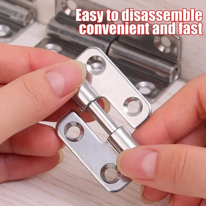 4pcs Detachable Hinges - 304 Stainless Steel Brushed Finish, Left-Handed Lift-Off Slip Joint Design for Doors. Classic Style