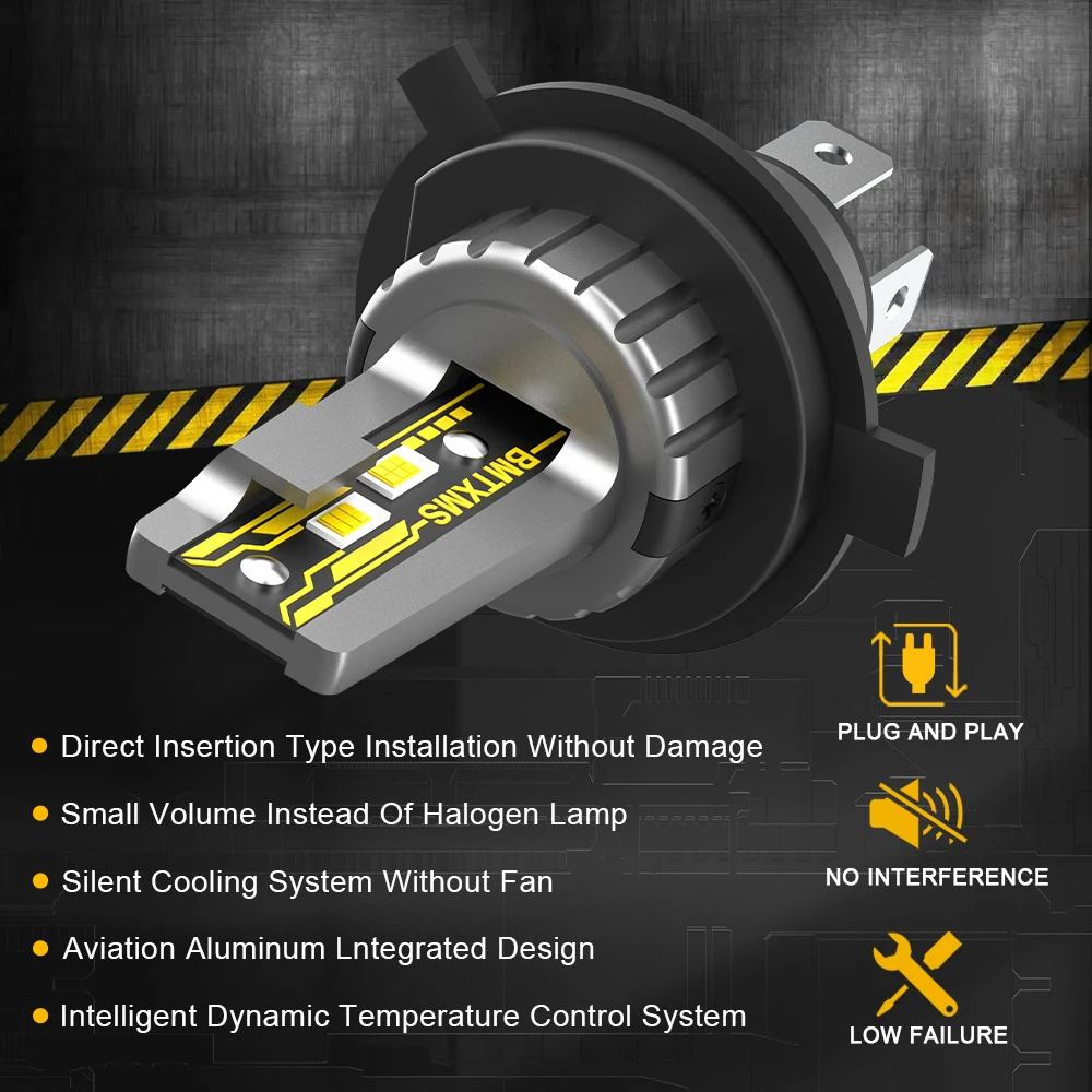 BMTxms 1/2 قطعة H4 9003 LED مرحبا/لو عالية منخفضة شعاع Canbus العلوي لأودي هوندا VW تويوتا H4 LED لمبة CSP سيارة دراجة نارية كشافات