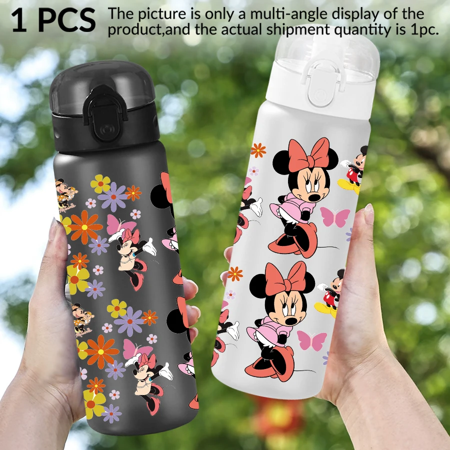 1 قطعة ديزني ميني/الزهور/منقوشة 26 أوقية زجاجة ماء بلاستيكية كوب رياضي كهدية عيد ميلاد/العودة إلى المدرسة