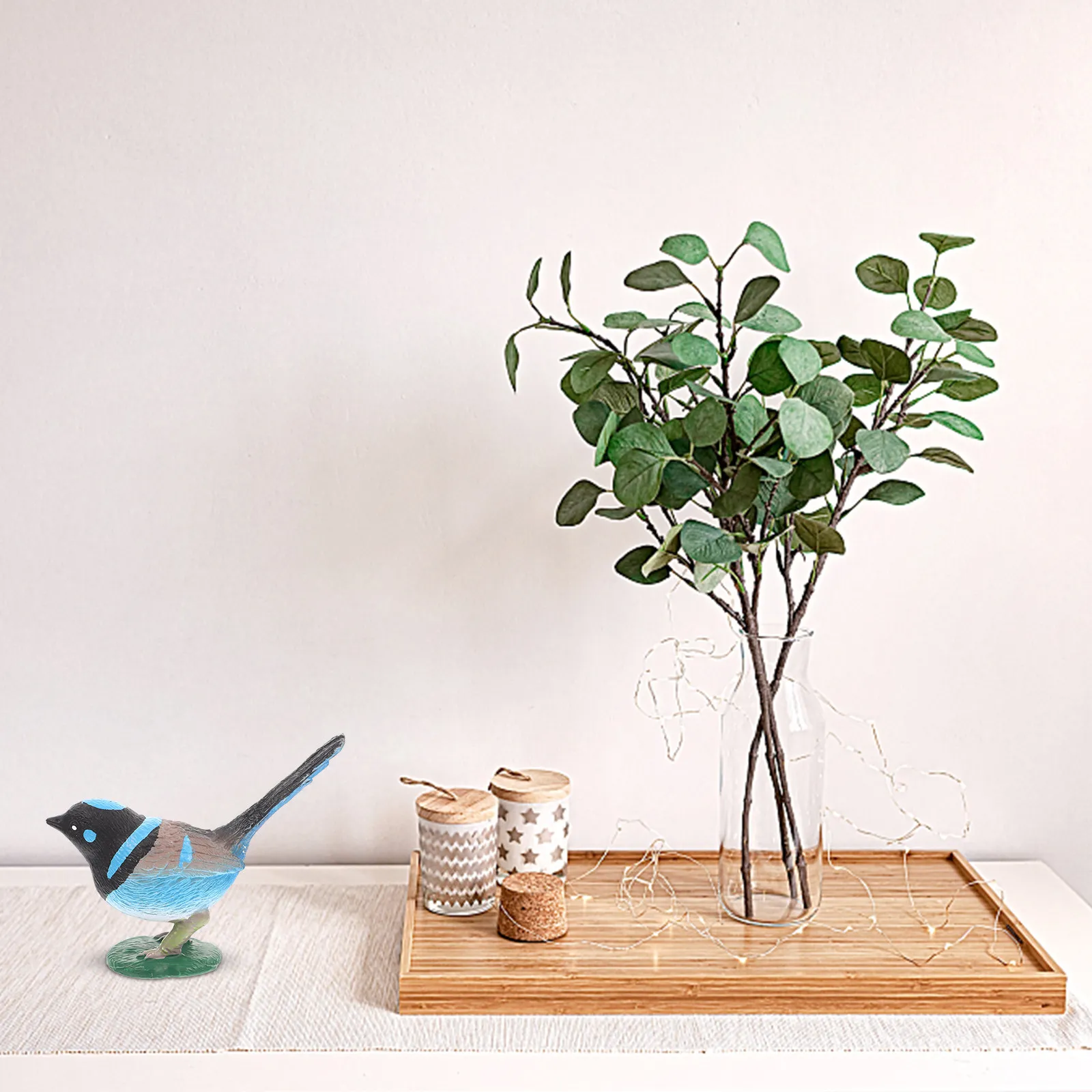 

Artificial Bird Simulation Plastic Blue-Warbler Garden Decoration Creative Hand-Painted Realistic Desktop Ornament Miniature