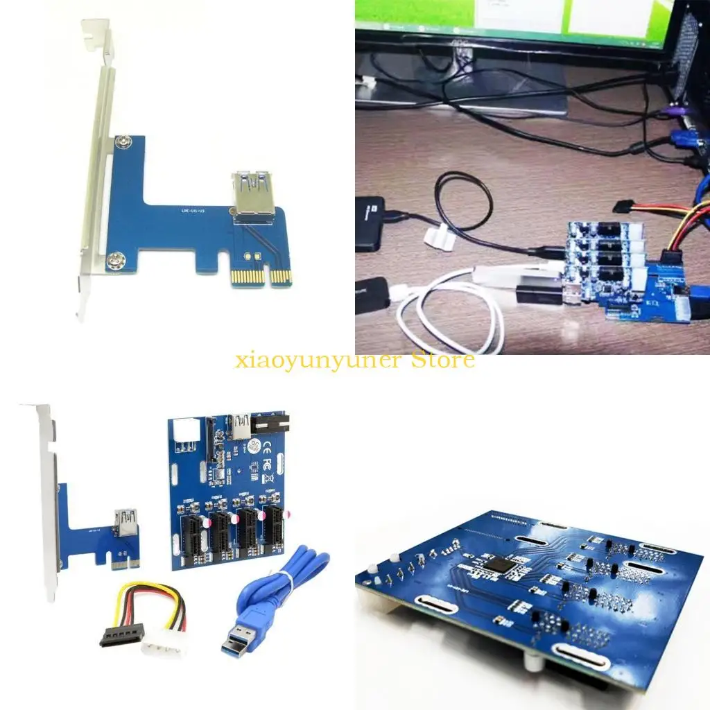 

P9JB PCI для Express 1x до 16x Adapter Card Adapter Card USB PCI -E 1 к внешней 4 -GPU Crais Extender Card для добычи