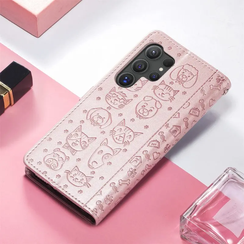 القط الكلب نمط الوجه غطاء الهاتف ل OnePlus 13 12R 11 10T 9 Pro Ace 3 2 Pro 2V Nord 4 3 2T N30 N300 N200 مع مشبك مغناطيسي