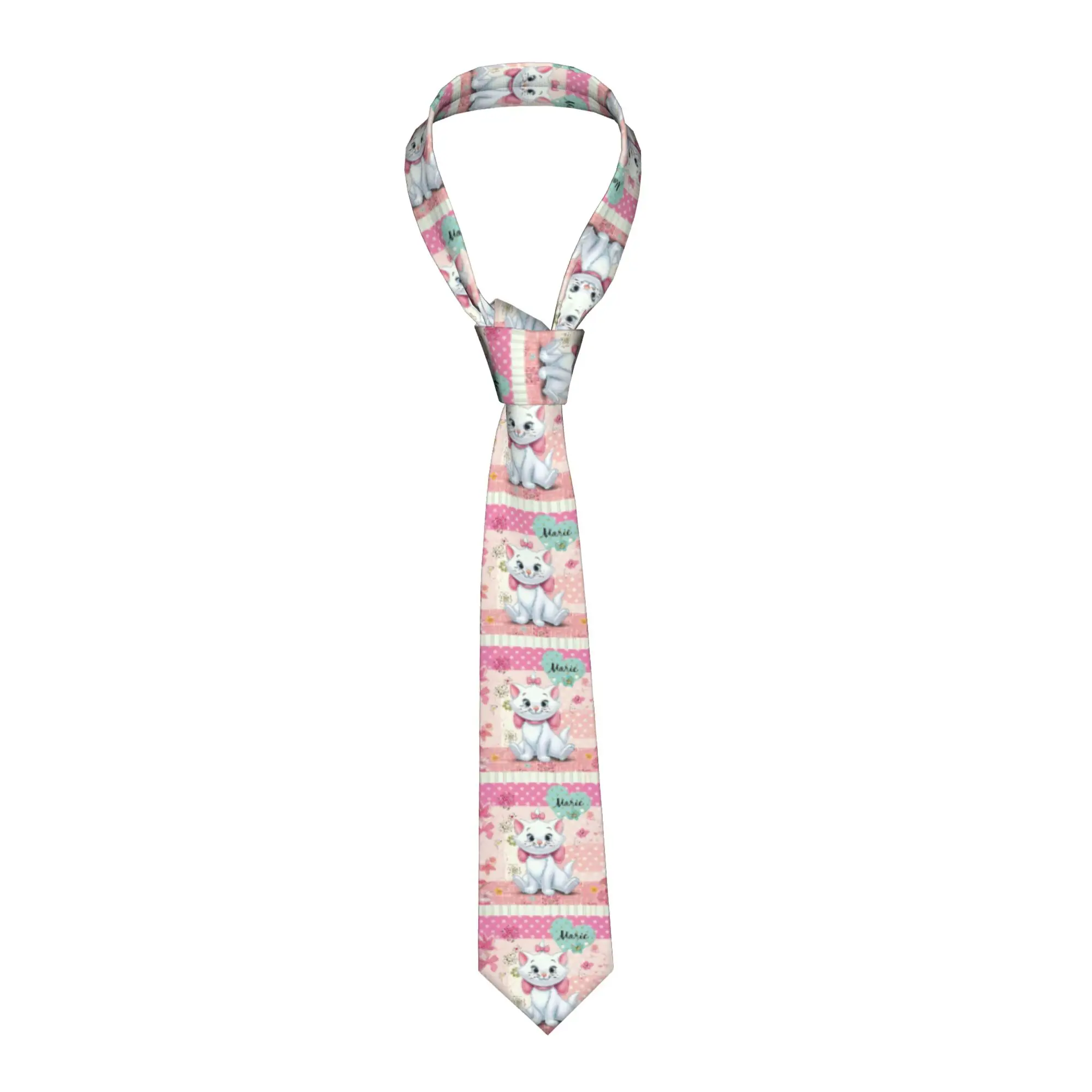 

Формальные галстуки с мультяшным персонажем Мари Кэт для бизнеса, индивидуальные мужские галстуки в стиле аниме кавай