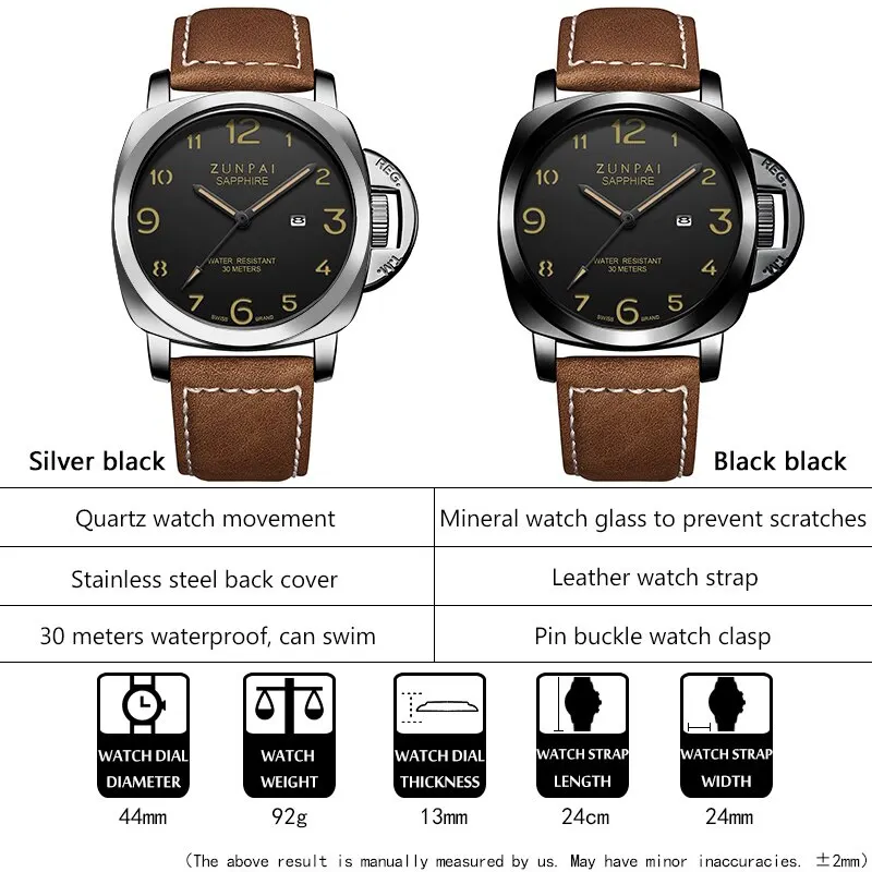 Luxury Brand Men Military Luminous Watches Mens Fashion Casual Leather Quartz Watch Male Sports Waterproof Calendar Wristwatch