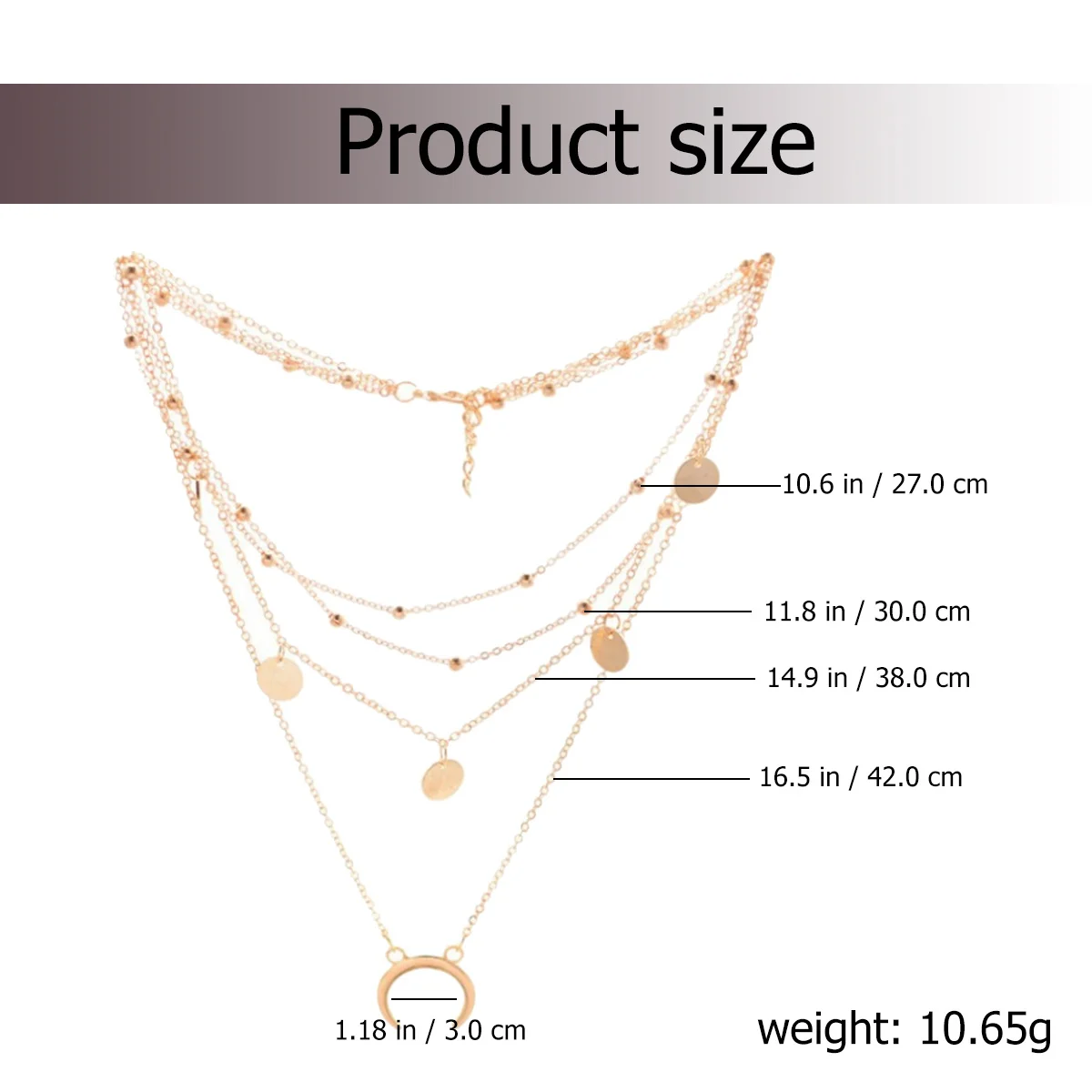 

Multi-Layer Moon Pendant Necklace Golden Round Beads Elegant Design Party Birthday Gift Stylish Women Jewelry Accessories