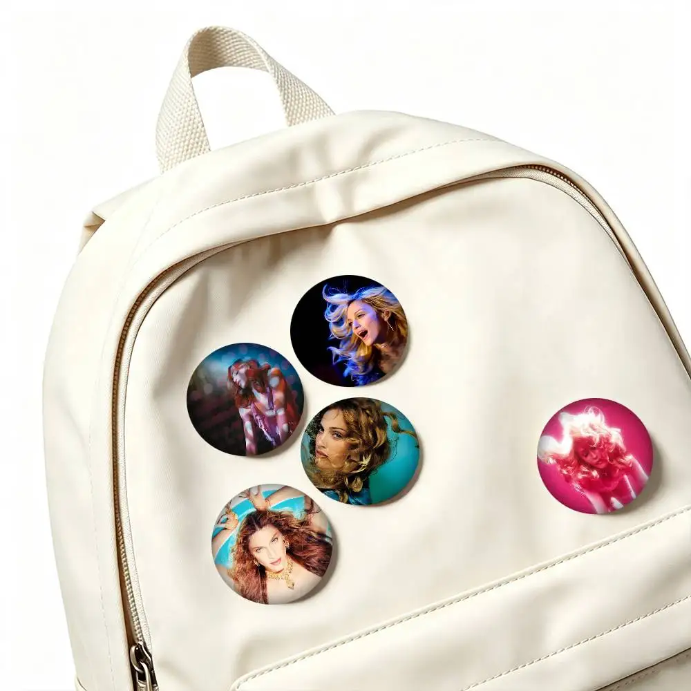 M-Madonna Pop Dance 25mm 32mm 44mm 58mm 75mm Brooches Badges Pins for Accessories Gift