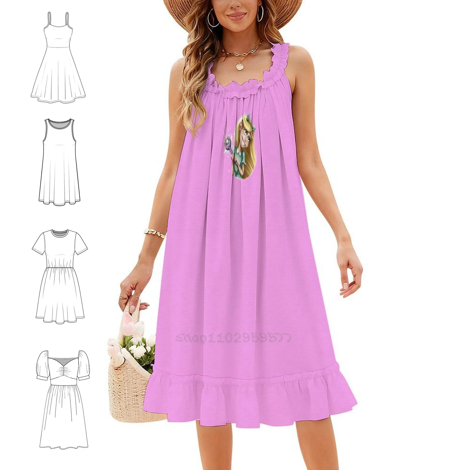 Star Korean Style Dress For Women Elegant Casual Dress For Party Or Daily Wear Star Star Star And The The Wand Women's Dress