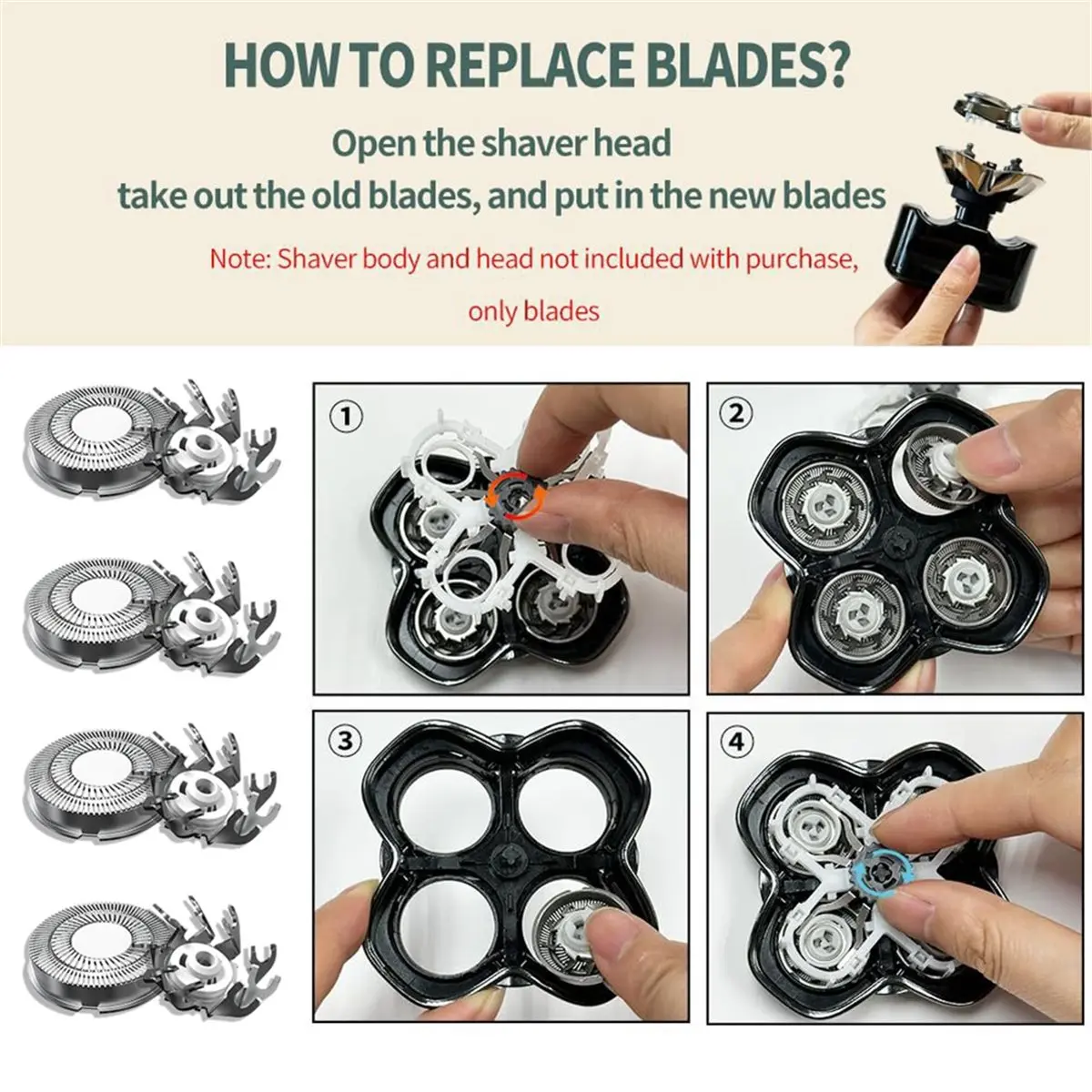 (A75U] 8PCS Shaver Replacement Blade for Skull Gold PRO / Silver PRO / PRO / Butterfly Kiss PRO Spare Parts