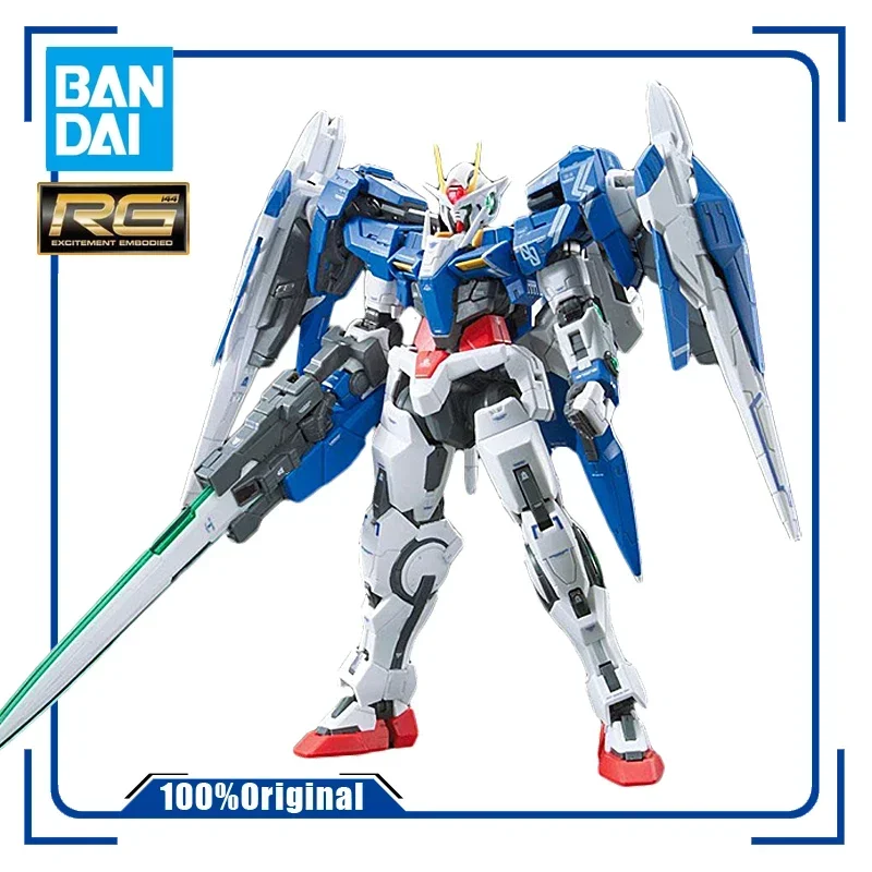 BANDAI RG 18 1/144 OO RAISER 00R GUNDAM GN-0000+GNR-010 Assembly Model Kit Action Toy Figures Gifts for Children