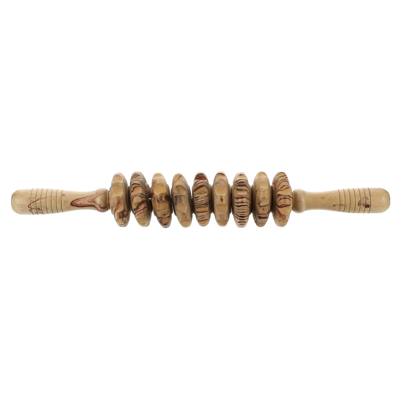 

1Pcs Nine-Ring Wooden Massager Roller for Back and Belly Multifunctional Handheld Muscle Relief Fitness and Relaxation Tool