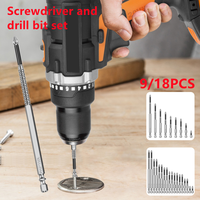 9/18Pcs Non-slip High Hardness Bit S2 Magnetic 5A Black Non-slip Cross Head Electric Drill Electric Screwdriver Bit Set