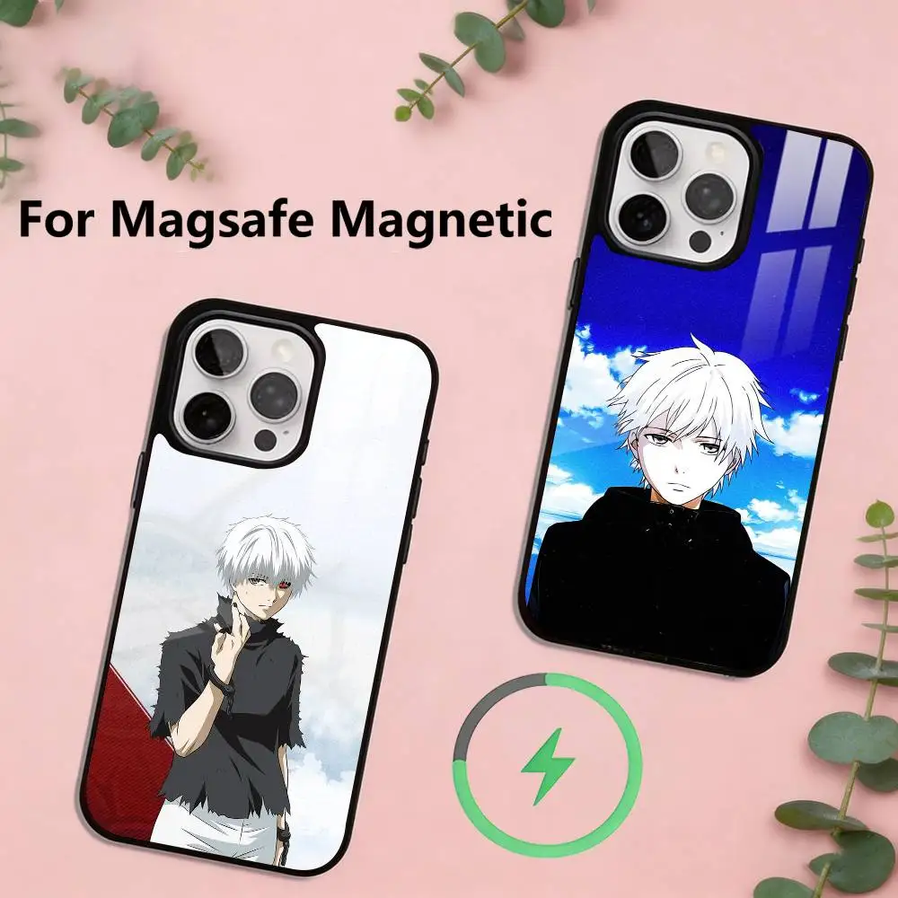 

Anime Tokyo Ghoul Kaneki Ken Phone Case Magnetic with Magsafe Wireless Charging For iPhone17,16,15,14,13,12,11 Plus,Pro